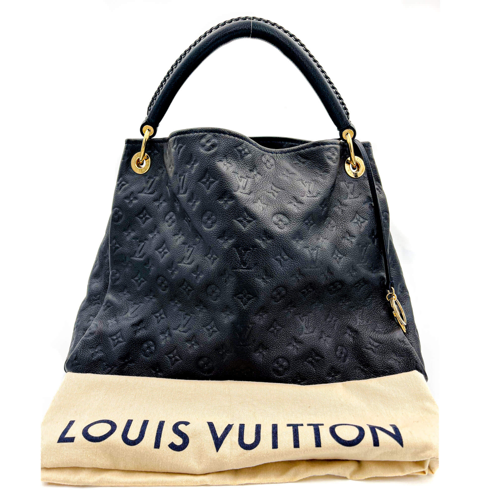Louis Vuitton Artsy Leather Empreinte Hobo Shoulder Bag Navy