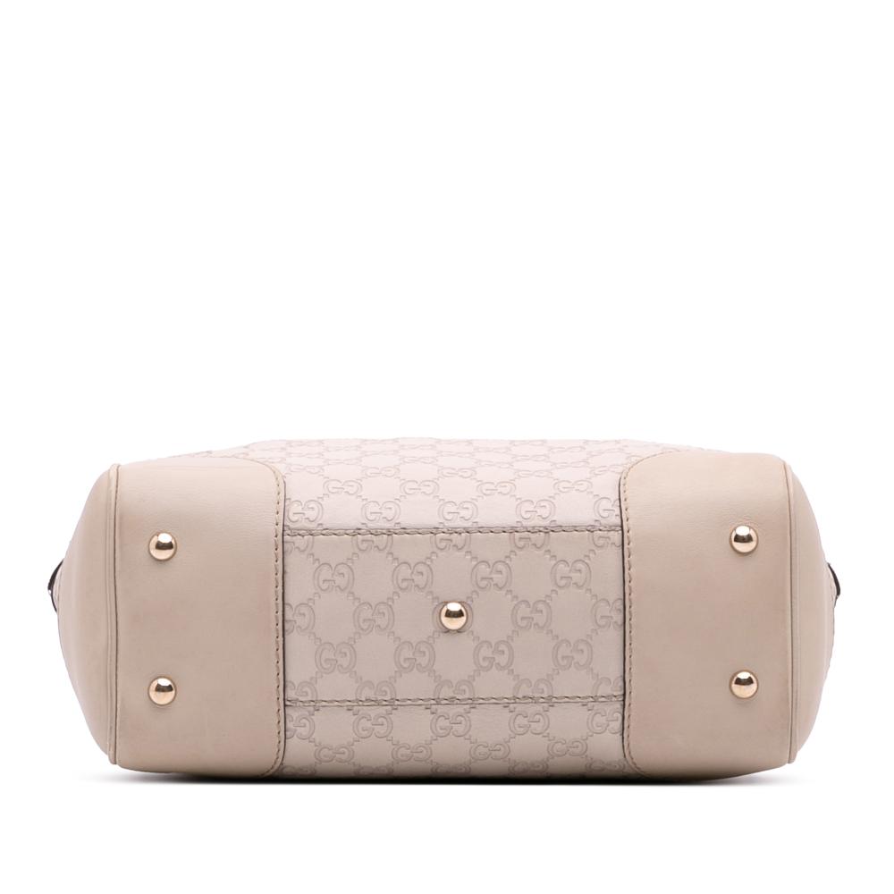 Gucci B Gucci Brown Beige Calf Leather Guccissima Mayfair Tote Italy