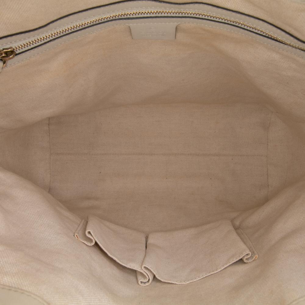 Gucci B Gucci Brown Beige Calf Leather Guccissima Mayfair Tote Italy