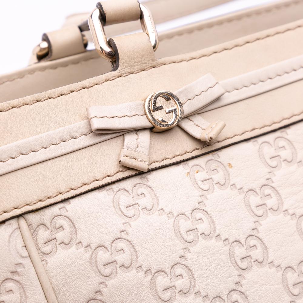 Gucci B Gucci Brown Beige Calf Leather Guccissima Mayfair Tote Italy