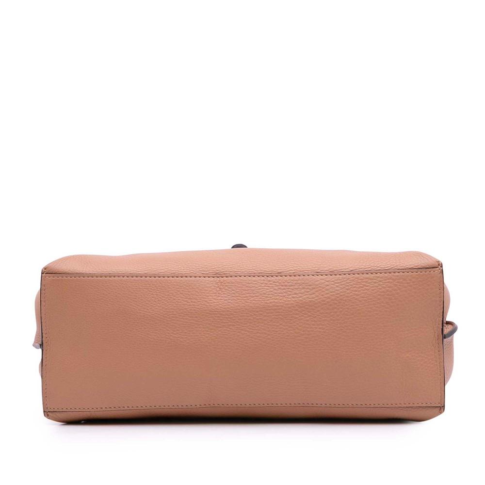 Gucci B Gucci Brown Beige Calf Leather Medium Bamboo Daily Satchel Italy