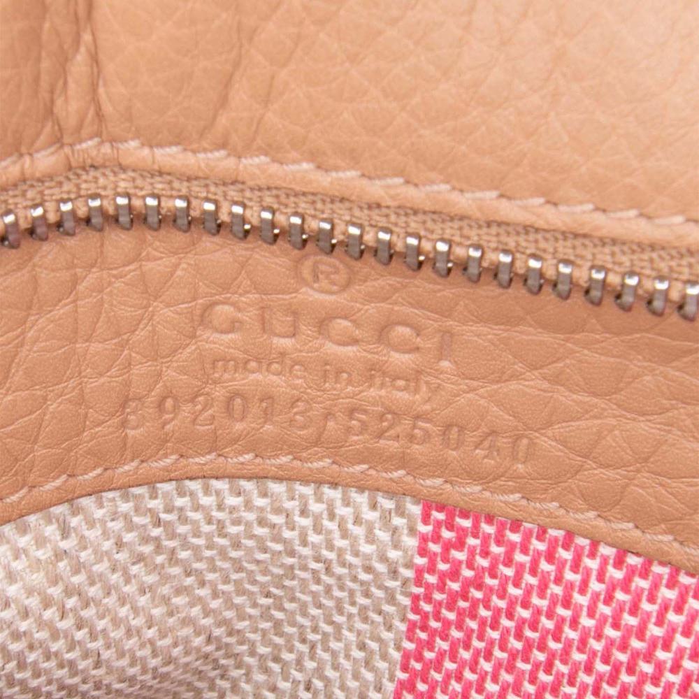 Gucci B Gucci Brown Beige Calf Leather Medium Bamboo Daily Satchel Italy