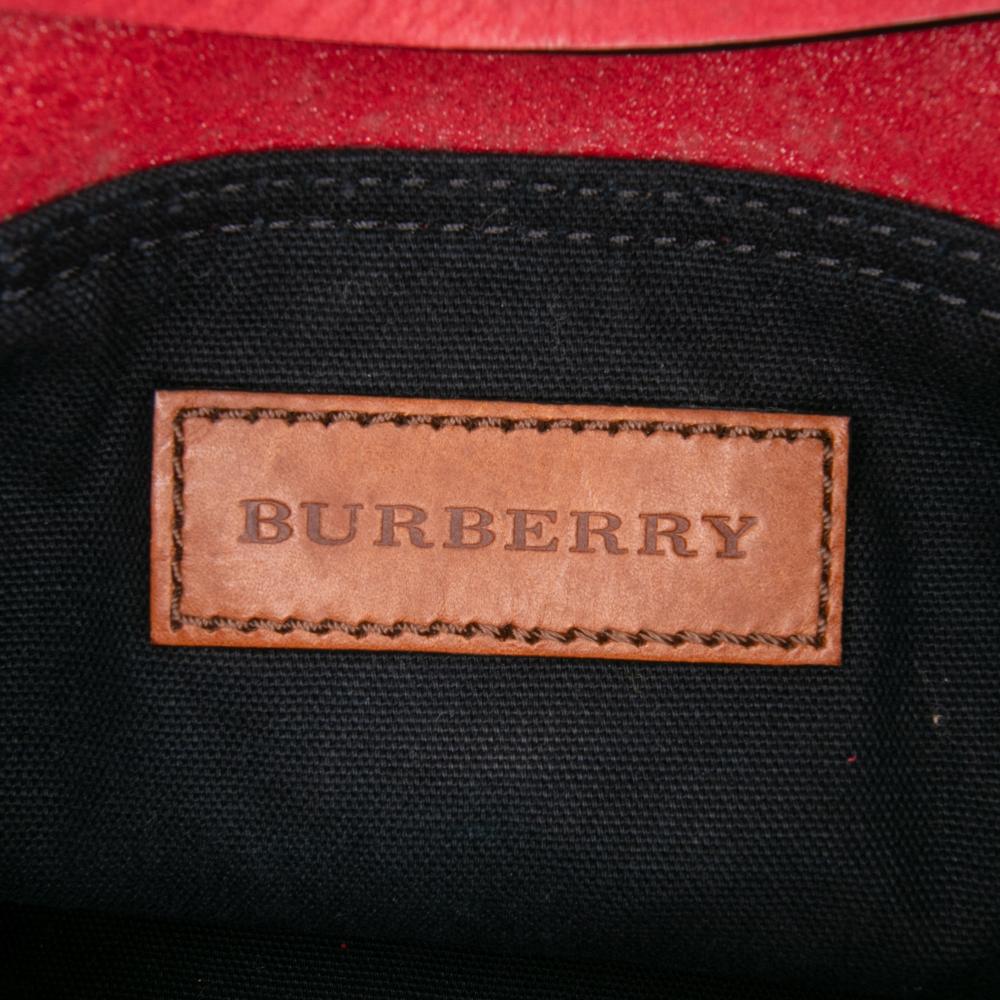 Burberry B Burberry Red Suede Leather Small Mega Check Canvas and Fringe Belgrove Bucket Bag China