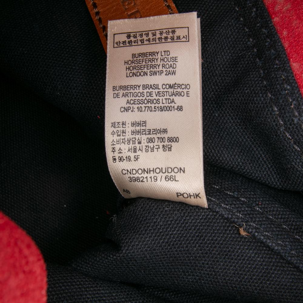 Burberry B Burberry Red Suede Leather Small Mega Check Canvas and Fringe Belgrove Bucket Bag China