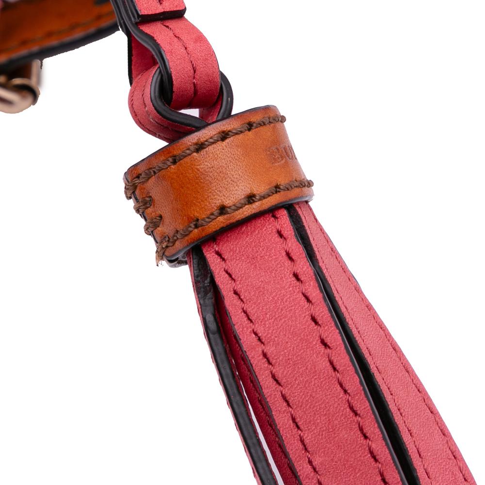 Burberry B Burberry Red Suede Leather Small Mega Check Canvas and Fringe Belgrove Bucket Bag China