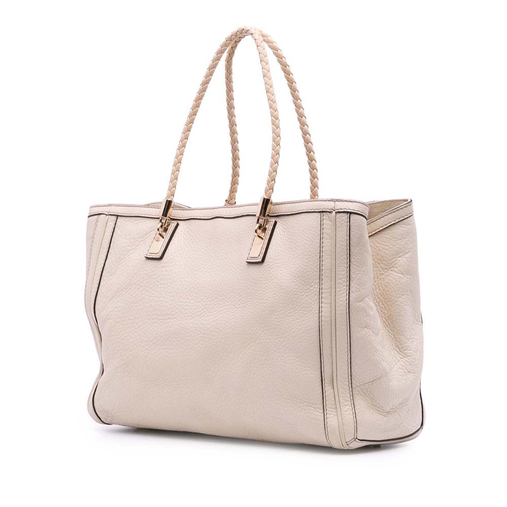 Gucci B Gucci White Ivory Calf Leather Medium Bella Tote Italy