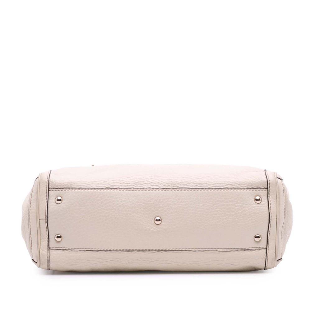 Gucci B Gucci White Ivory Calf Leather Medium Bella Tote Italy
