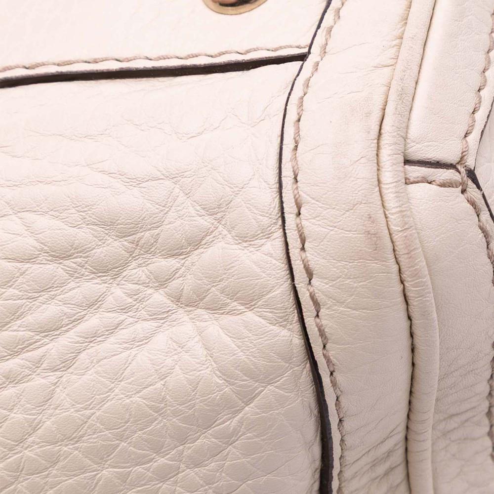 Gucci B Gucci White Ivory Calf Leather Medium Bella Tote Italy