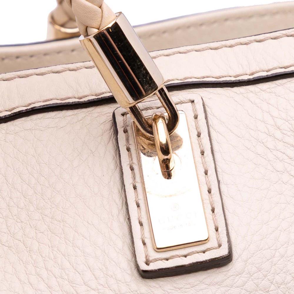 Gucci B Gucci White Ivory Calf Leather Medium Bella Tote Italy
