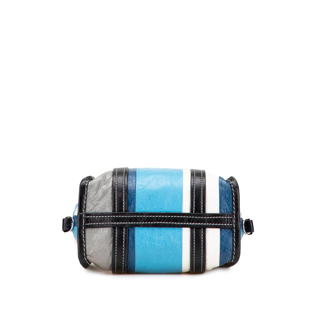 Balenciaga B Balenciaga Blue Turquoise Lambskin Leather Leather XS Lambskin Bazar Shopper Satchel Italy