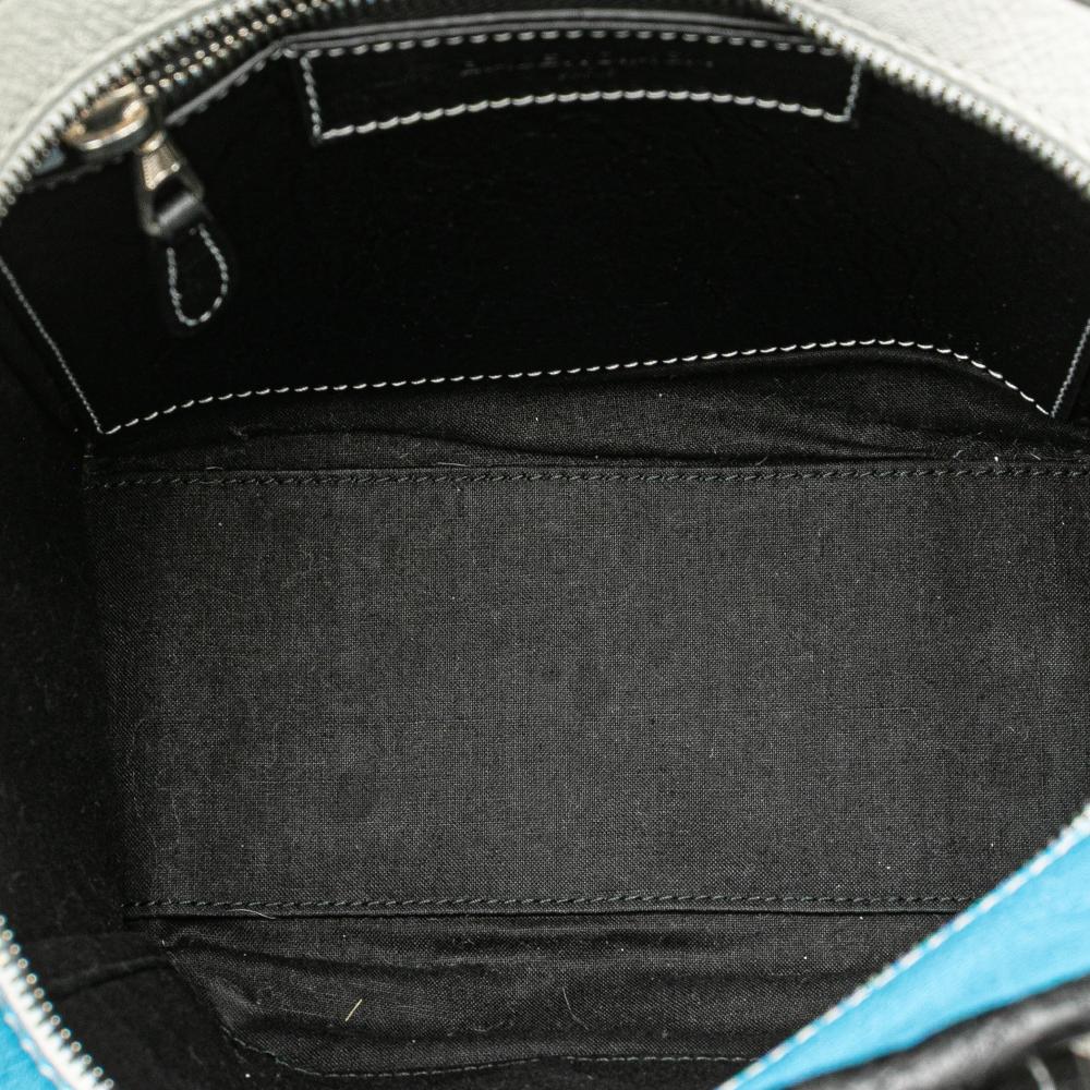 Balenciaga B Balenciaga Blue Turquoise Lambskin Leather Leather XS Lambskin Bazar Shopper Satchel Italy
