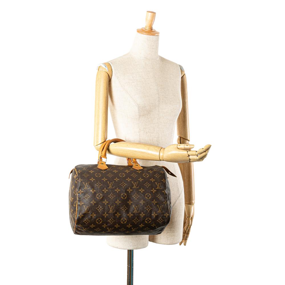 Louis Vuitton B Louis Vuitton Brown Monogram Canvas Canvas Monogram Speedy 30 France