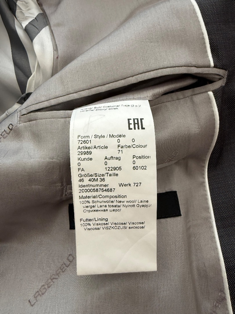 Karl Lagerfeld Anthrazitgrauer Anzug