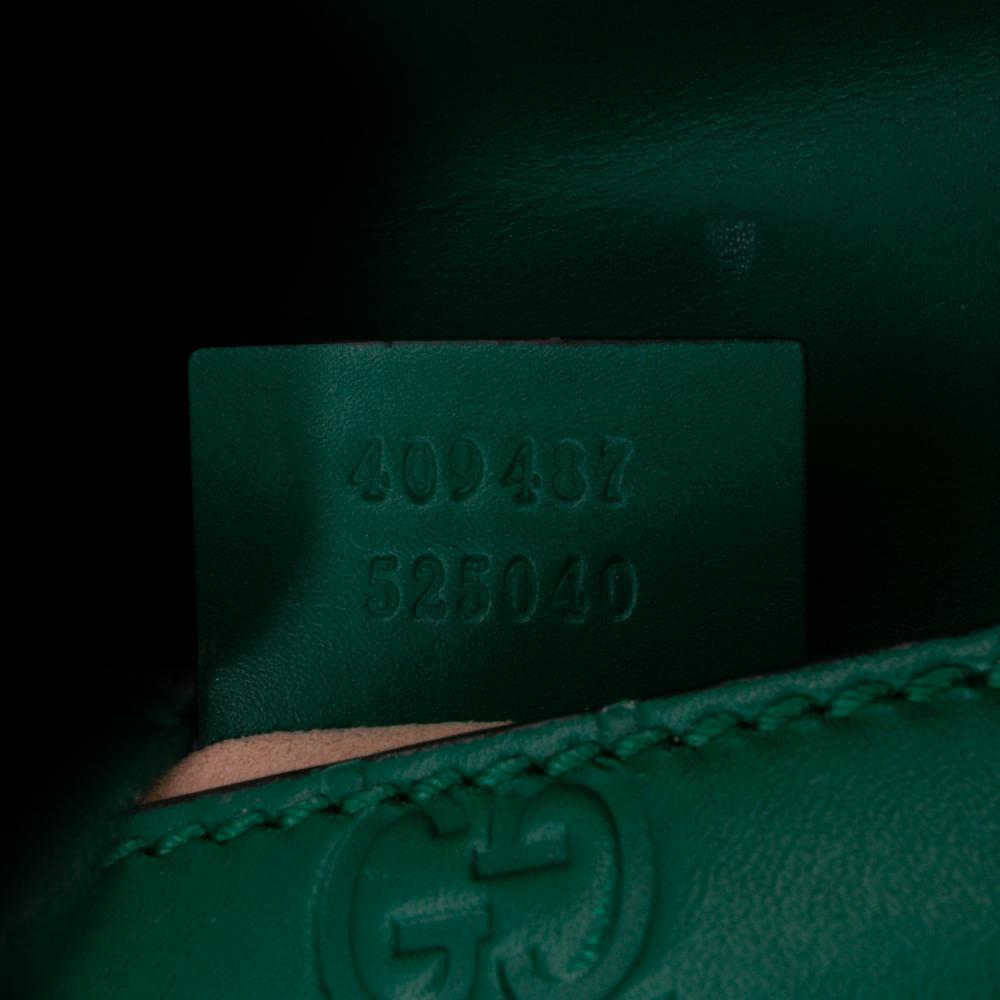 Gucci B Gucci Green Calf Leather Small Guccissima Padlock Crossbody Italy