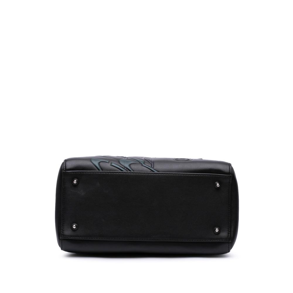 Christian Dior B Dior Black Calf Leather Medium skin Paradise Lady Dior Italy