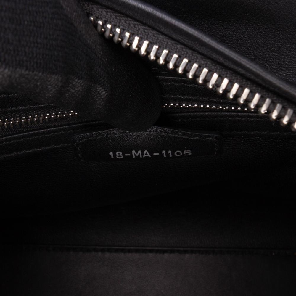 Christian Dior B Dior Black Calf Leather Medium skin Paradise Lady Dior Italy