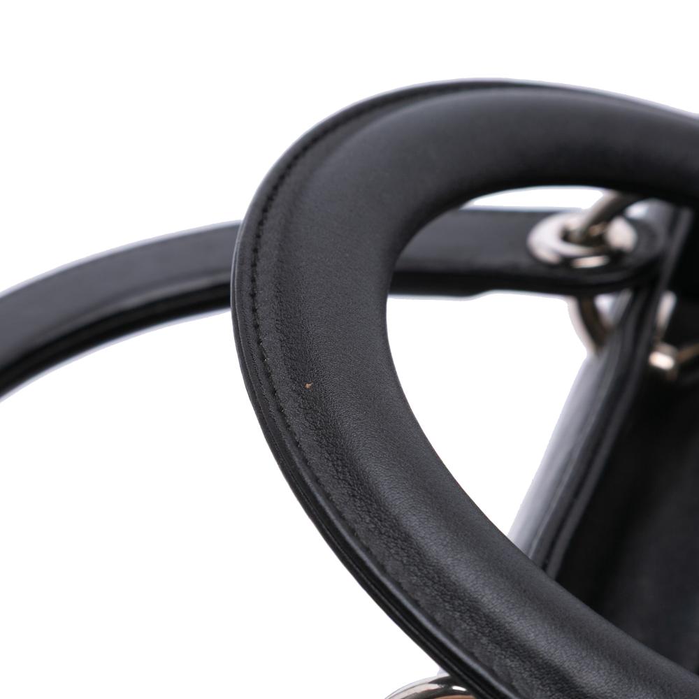 Christian Dior B Dior Black Calf Leather Medium skin Paradise Lady Dior Italy