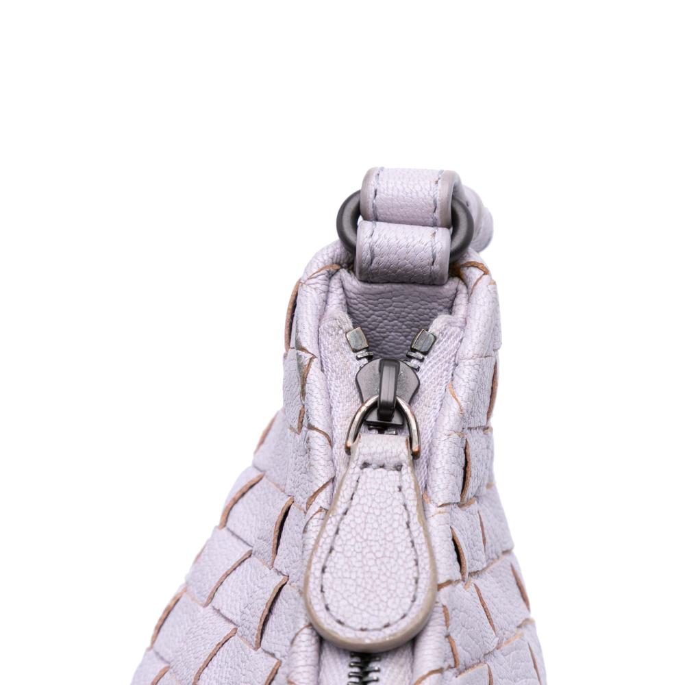 Bottega Veneta B Bottega Veneta Purple Light Purple Goatskin Leather Cervo Intrecciato Crossbody Italy