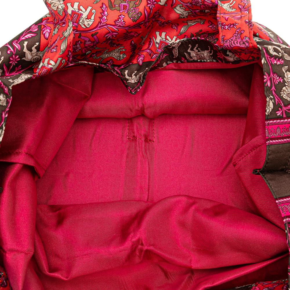 Hermès AB Hermès Brown with Multi Silk Fabric Chasse en Inde y Pop Tote France