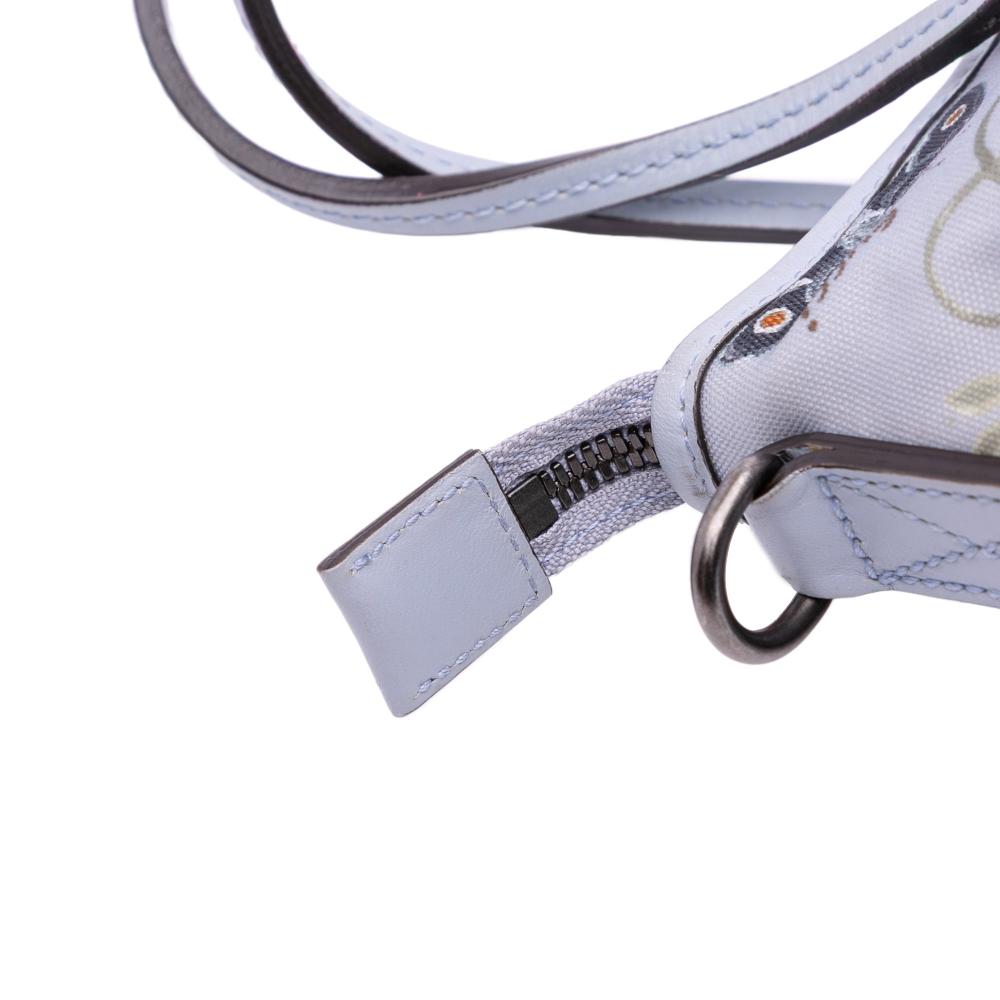 Gucci B Gucci Blue Light Blue Canvas Fabric Small Flora Knight Convertible Tote Italy