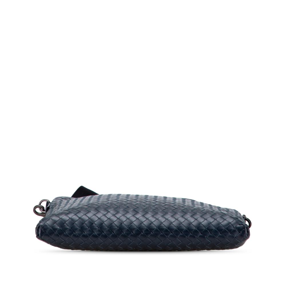 Bottega Veneta B Bottega Veneta Blue Navy Nappa Leather Leather Nappa Intrecciato VN Crossbody Italy