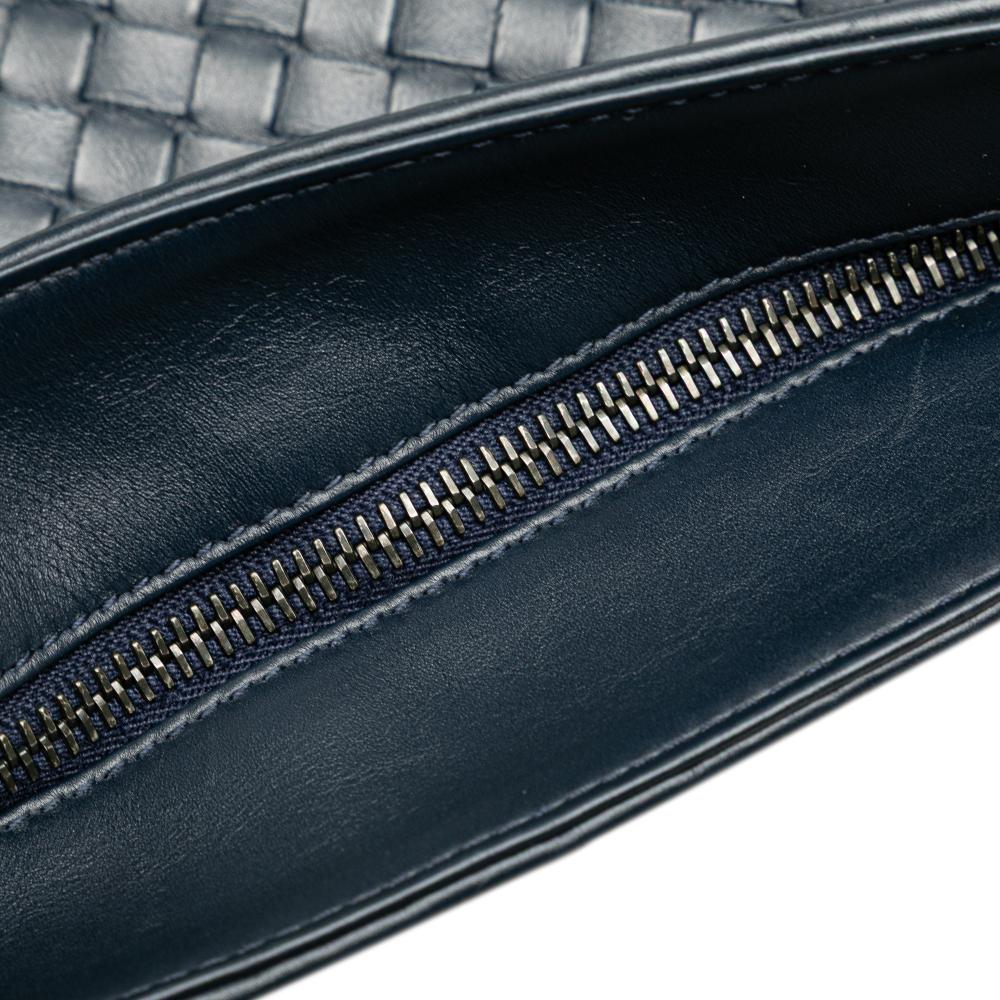 Bottega Veneta B Bottega Veneta Blue Navy Nappa Leather Leather Nappa Intrecciato VN Crossbody Italy
