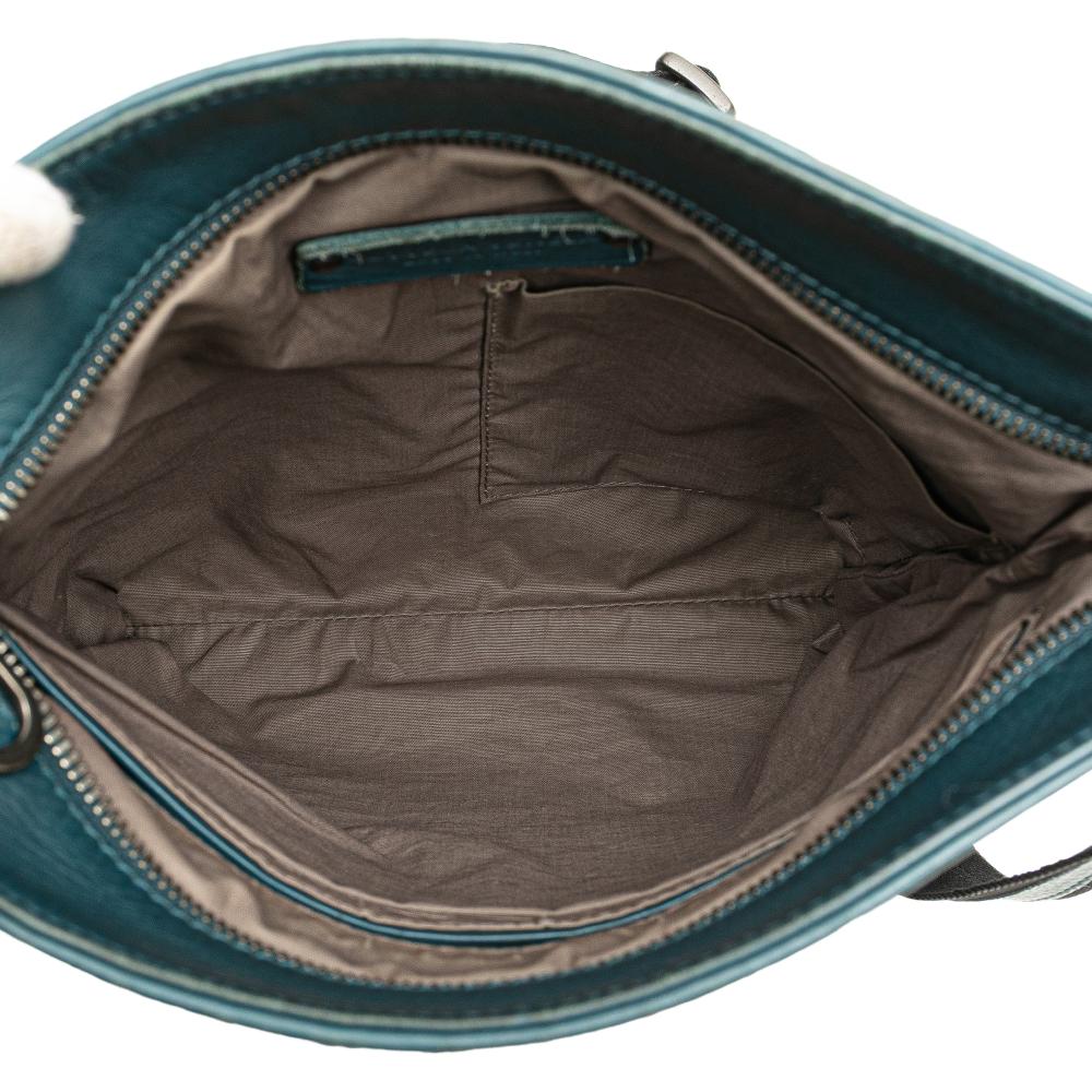 Bottega Veneta B Bottega Veneta Blue Turquoise Nappa Leather Leather Nappa Intrecciato VN Crossbody Italy