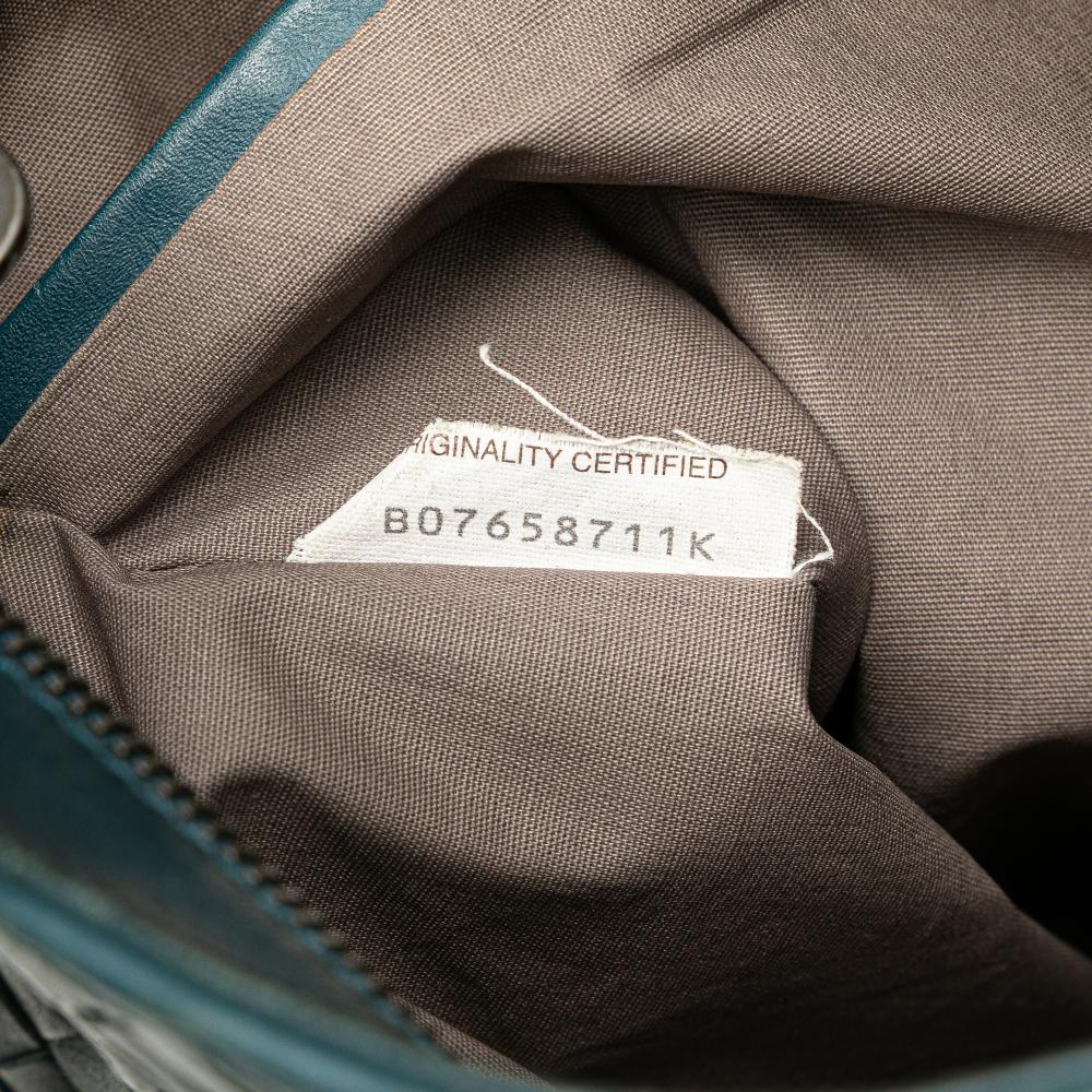 Bottega Veneta B Bottega Veneta Blue Turquoise Nappa Leather Leather Nappa Intrecciato VN Crossbody Italy