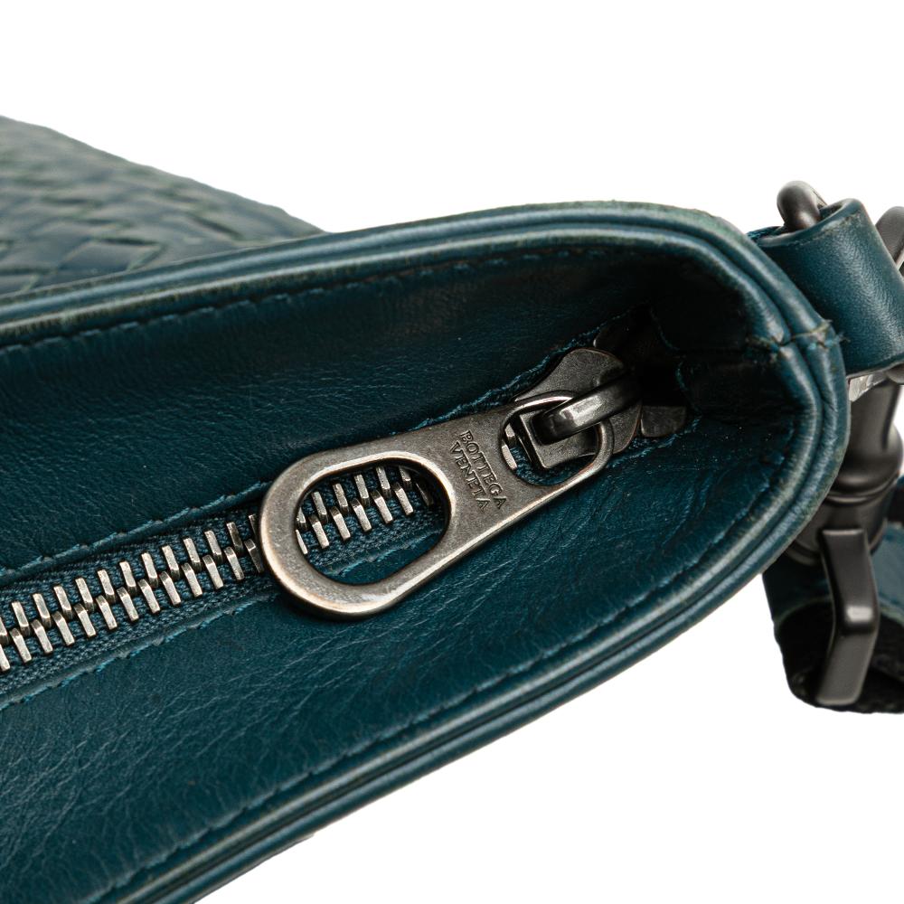 Bottega Veneta B Bottega Veneta Blue Turquoise Nappa Leather Leather Nappa Intrecciato VN Crossbody Italy