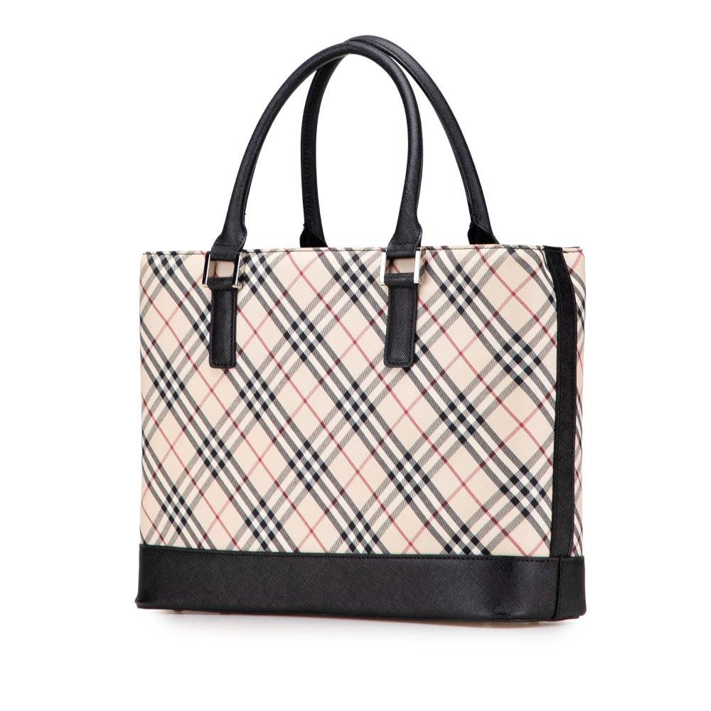 Burberry B Burberry Brown Beige with Black Canvas Fabric Nova Check Tote United Kingdom