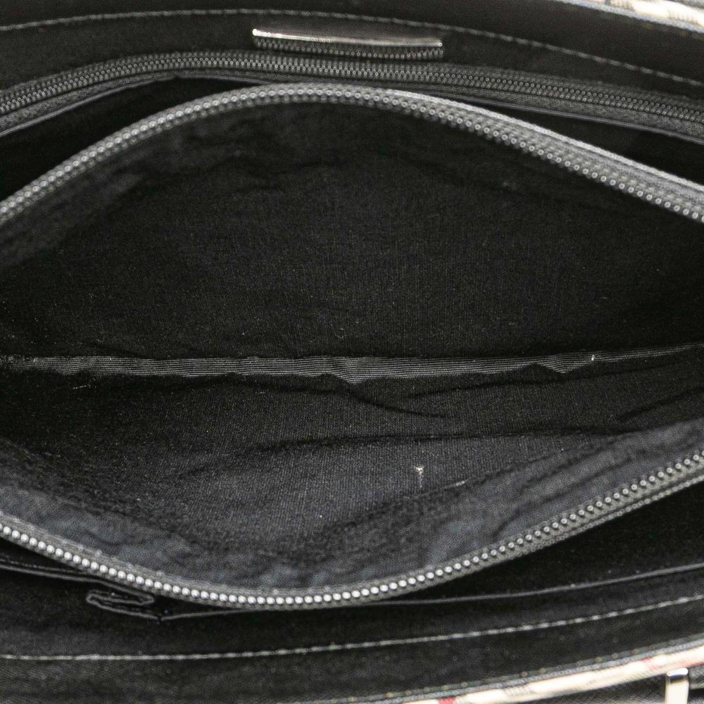 Burberry B Burberry Brown Beige with Black Canvas Fabric Nova Check Tote United Kingdom