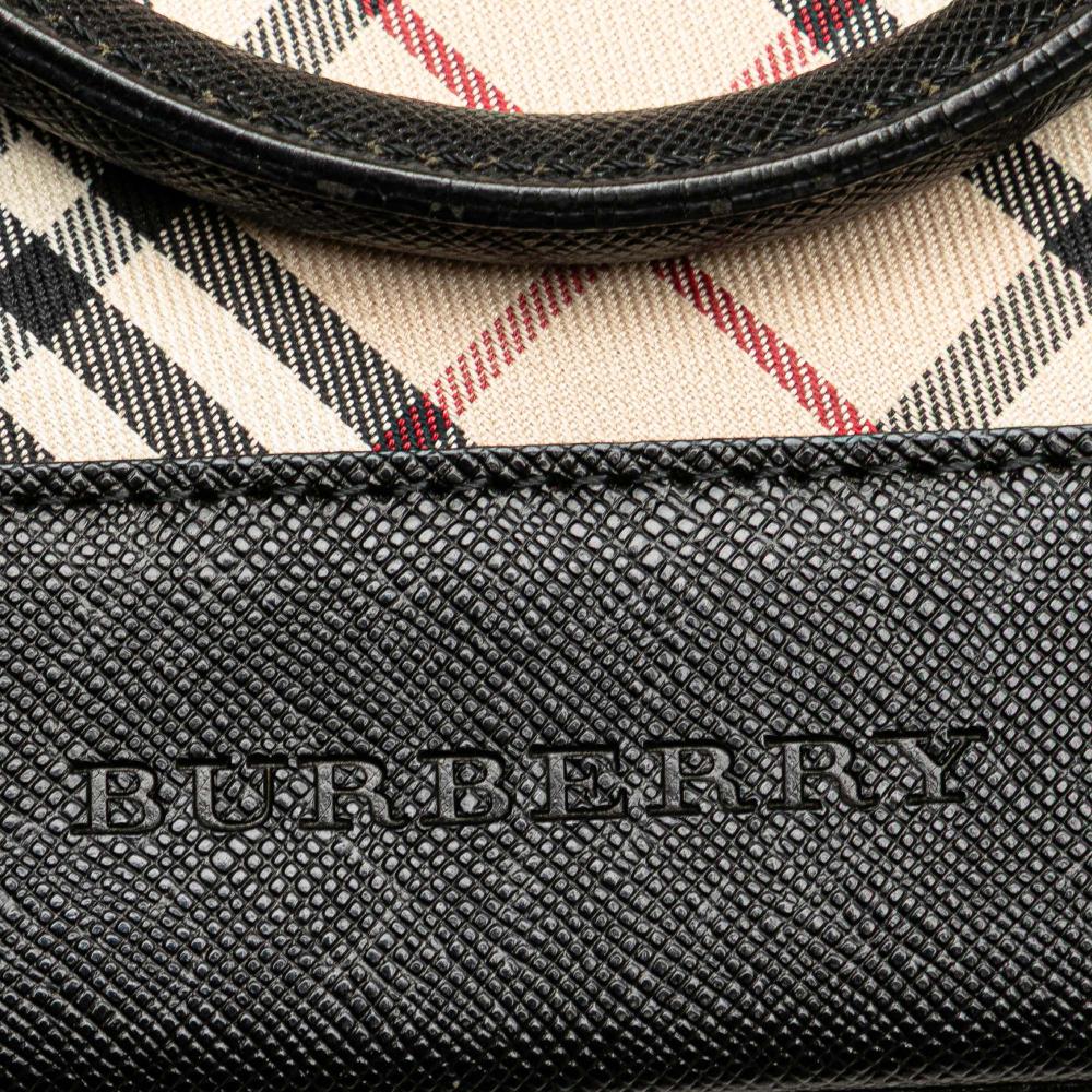 Burberry B Burberry Brown Beige with Black Canvas Fabric Nova Check Tote United Kingdom