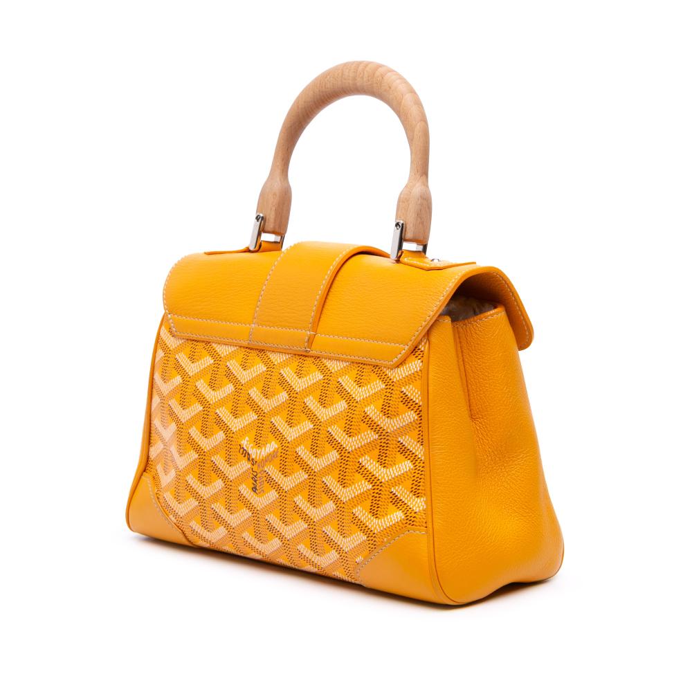 Goyard B Goyard Yellow Coated Canvas Fabric Mini Goyardine Saigon Souple France