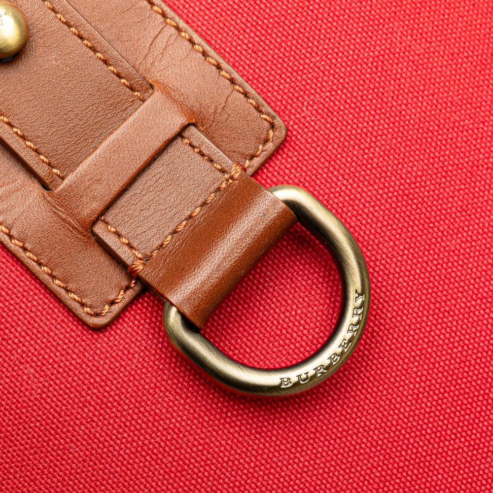 Burberry B Burberry Red Canvas Fabric Supernova Check Trimmed Crossbody China