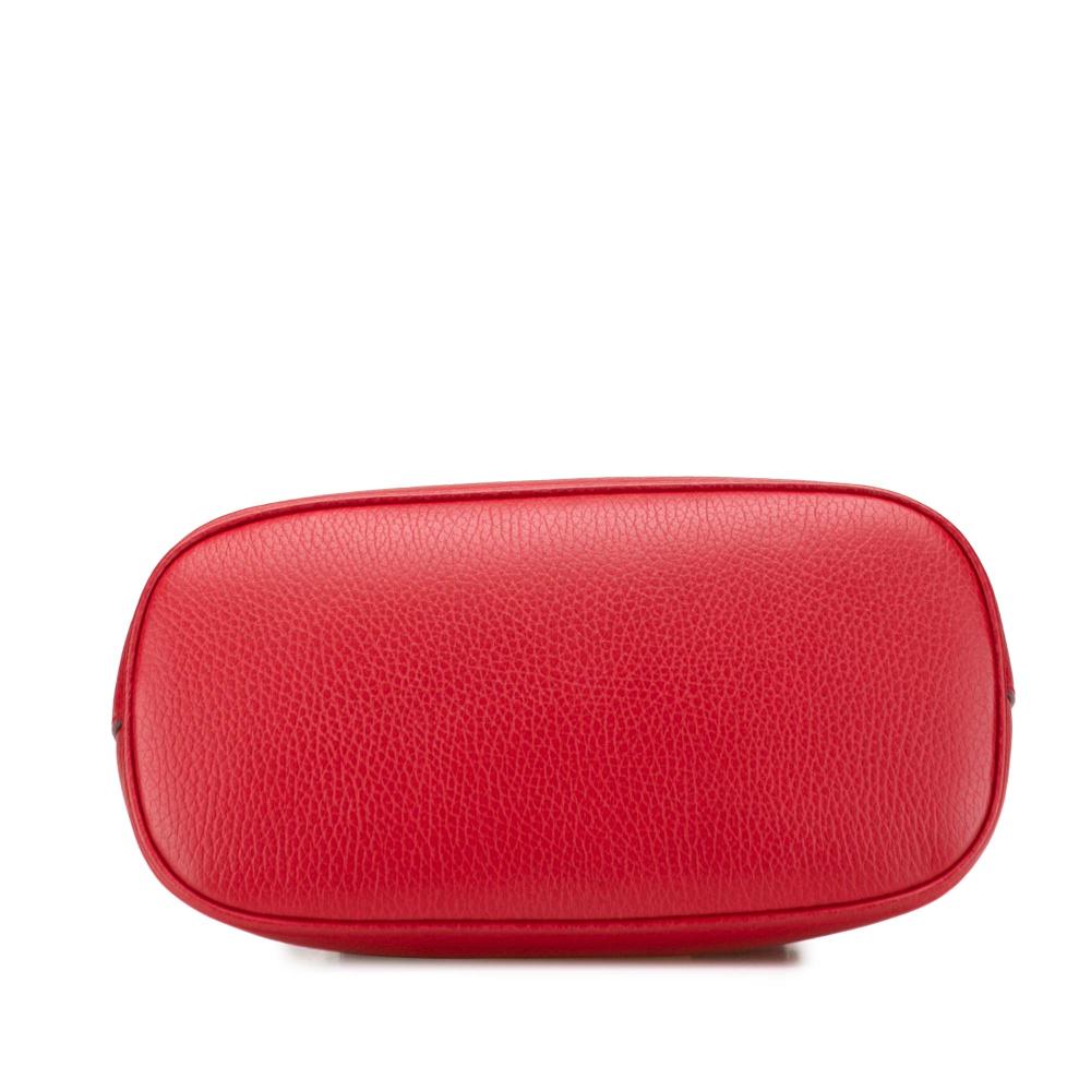 Gucci AB Gucci Red Calf Leather Mini GG Charm Dome Satchel Italy