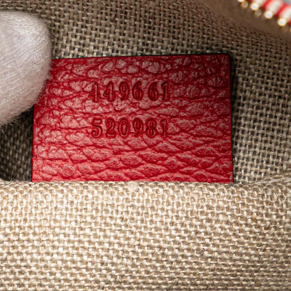 Gucci AB Gucci Red Calf Leather Mini GG Charm Dome Satchel Italy