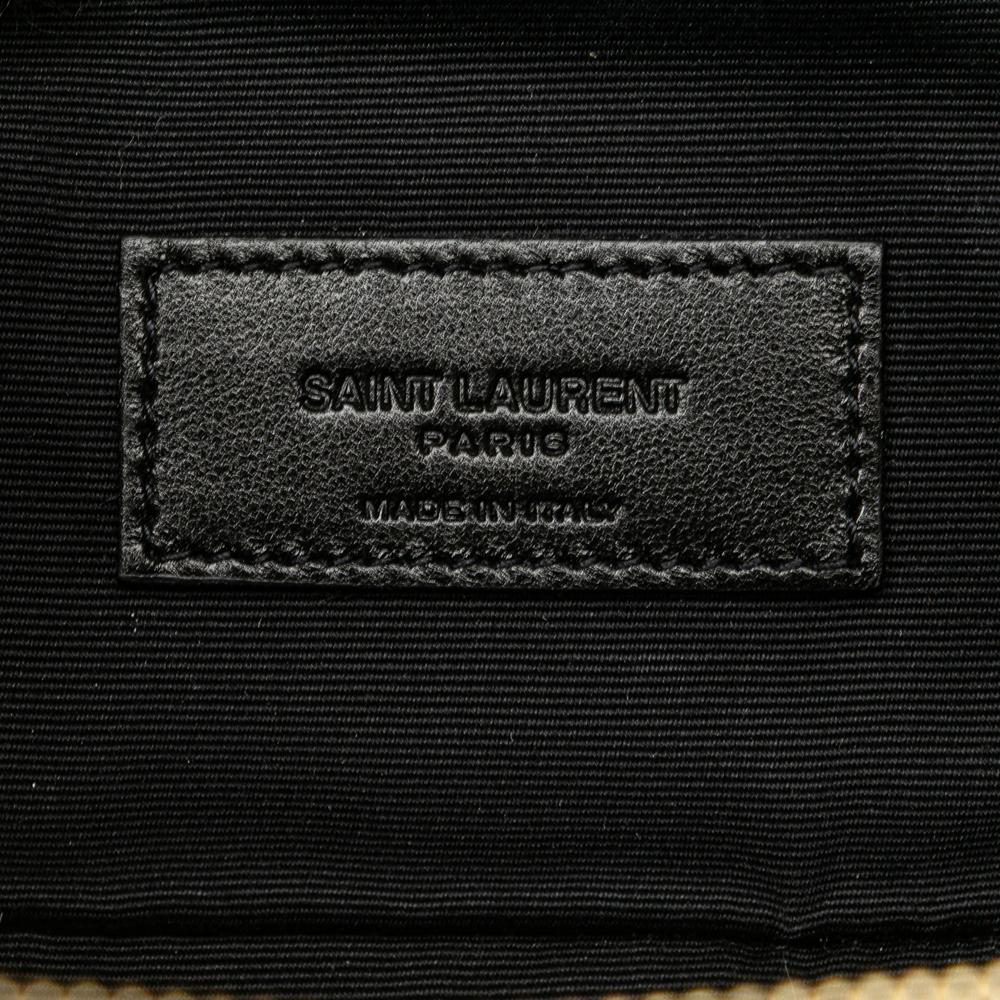 Saint Laurent B Saint Laurent White Ivory Lambskin Leather Leather Quilted Lambskin East West Vanity Case Jamaica