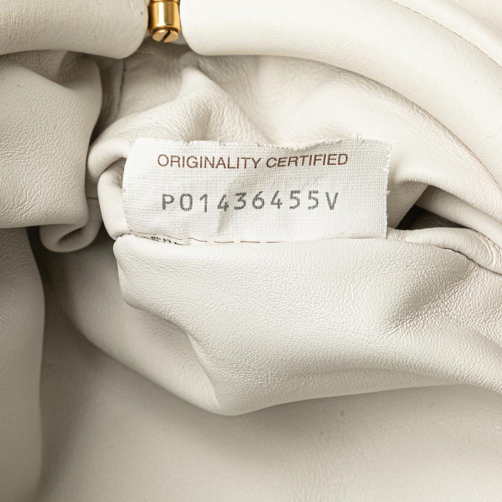 Bottega Veneta AB Bottega Veneta White Lambskin Leather Leather Lambskin Belt Chain Pouch Italy