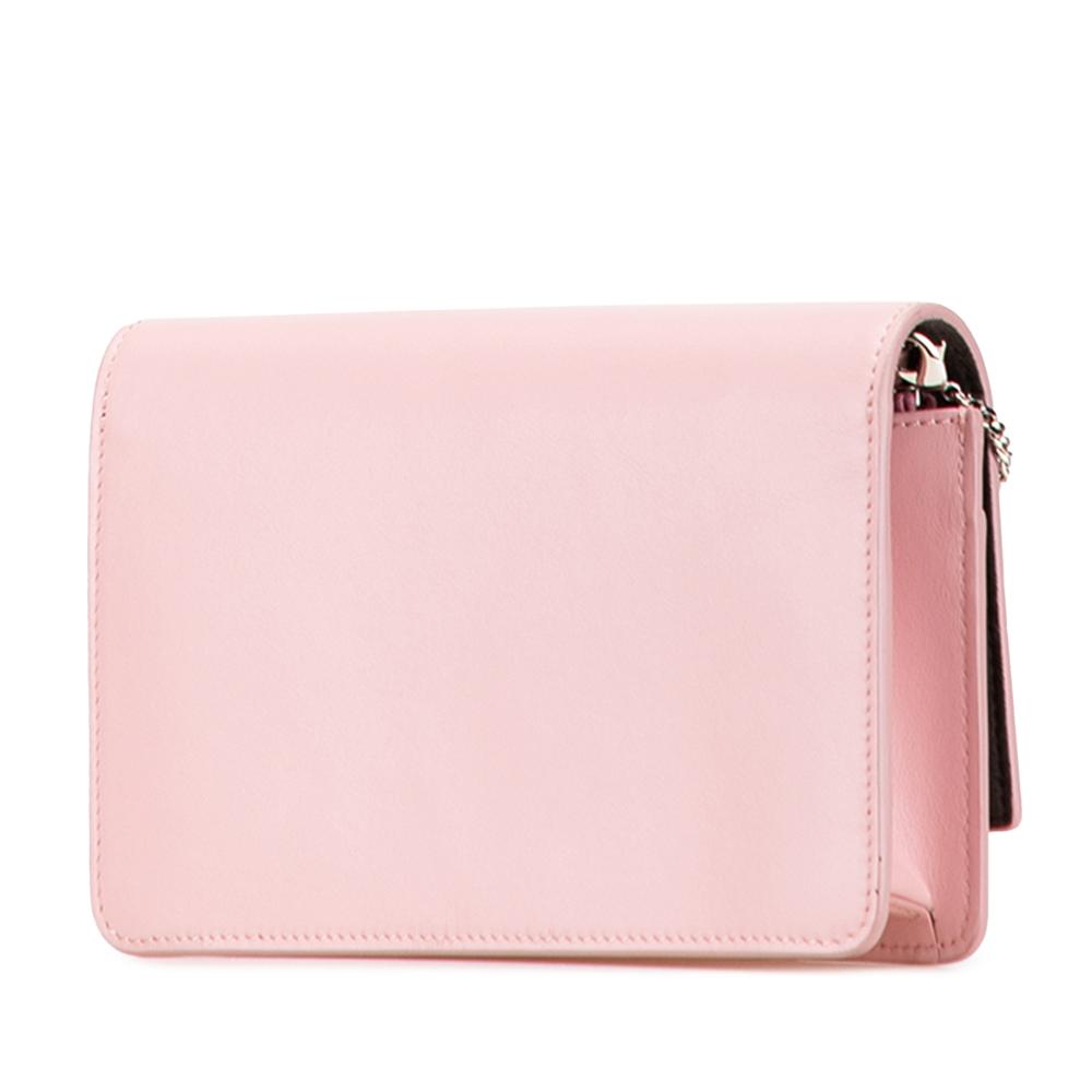 Fendi AB Fendi Pink Calf Leather Hypnoteyes Wallet on Chain Italy