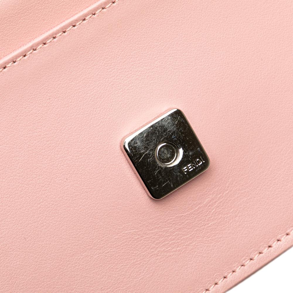 Fendi AB Fendi Pink Calf Leather Hypnoteyes Wallet on Chain Italy