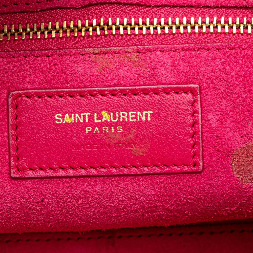 Saint Laurent B Saint Laurent Pink Hot Pink Calf Leather Smooth Le 5 a 7 Shoulder Bag Italy