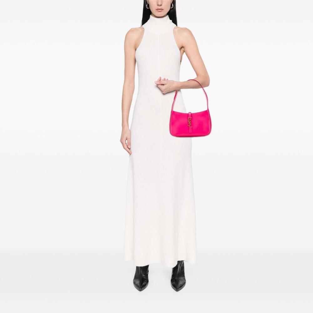 Saint Laurent B Saint Laurent Pink Hot Pink Calf Leather Smooth Le 5 a 7 Shoulder Bag Italy