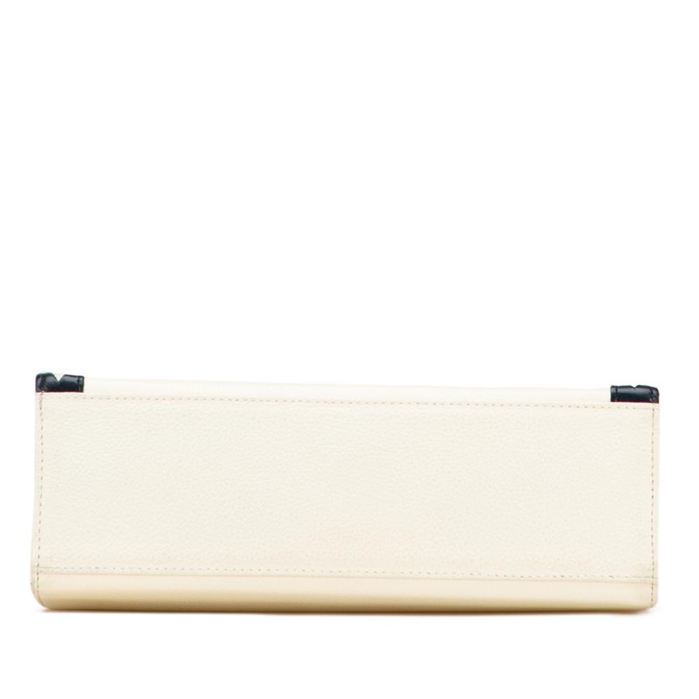 Saint Laurent B Saint Laurent White with Black Calf Leather Satchel France