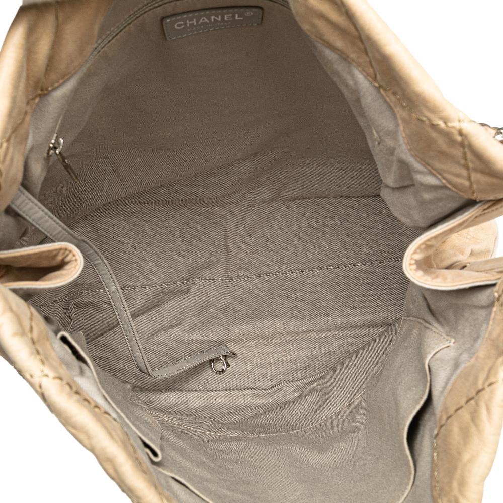 Chanel B Chanel Brown Beige Calf Leather Iridescent skin Sea Hit Tote Italy