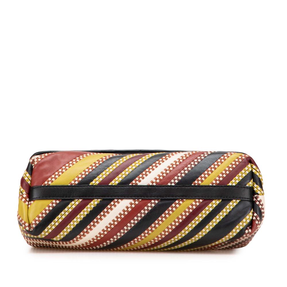 Bottega Veneta B Bottega Veneta Red Calf Leather Small Embroidered Stripe Olimpia Shoulder Bag Italy