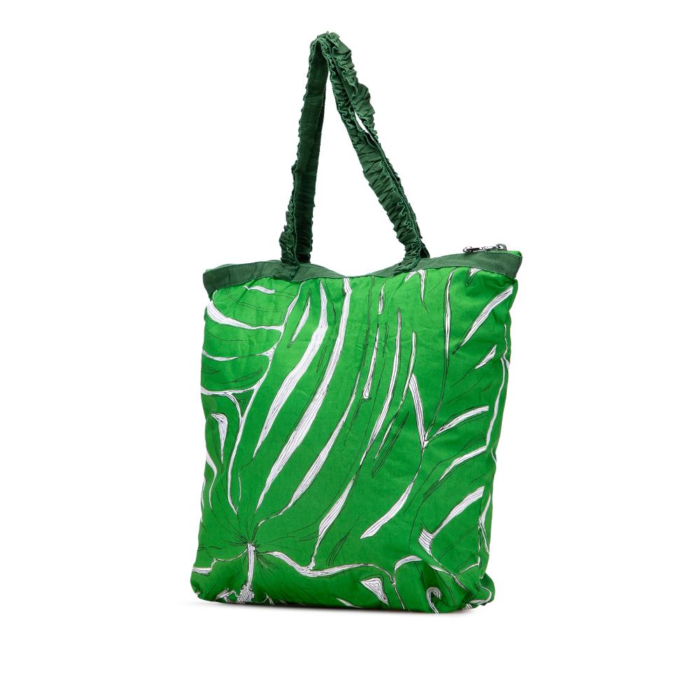 Miu Miu AB Miu Miu Green Canvas Fabric Printed Ivy Tote Italy