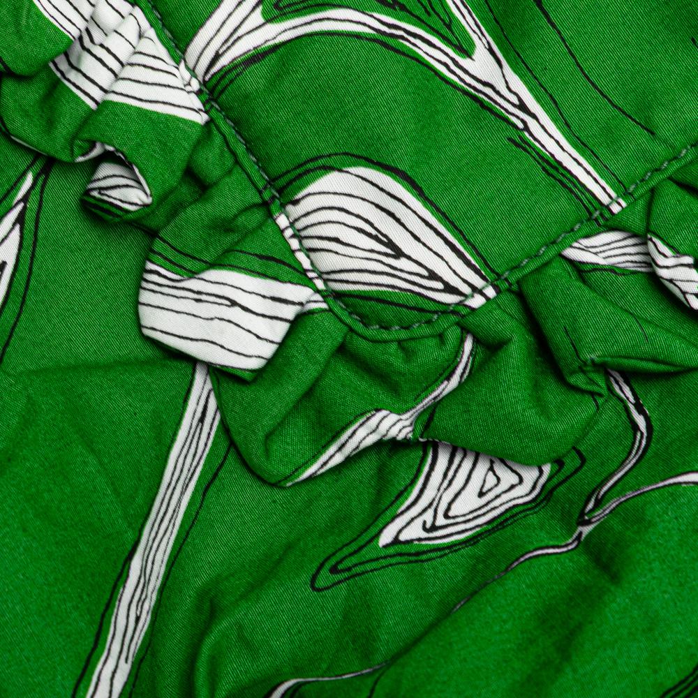 Miu Miu AB Miu Miu Green Canvas Fabric Printed Ivy Tote Italy