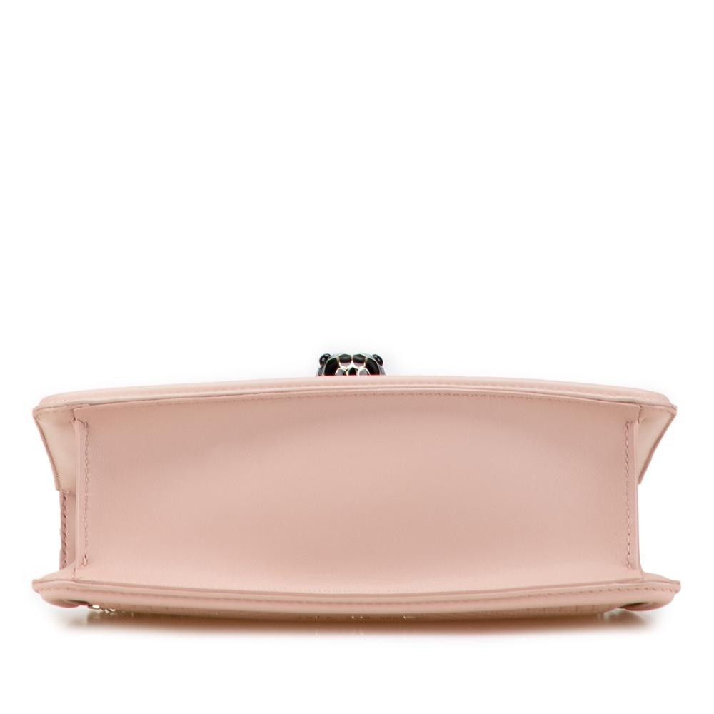 Bvlgari B Bvlgari Pink Light Pink Calf Leather Quilted skin Diamond Blast Serpenti Forever Satchel Italy