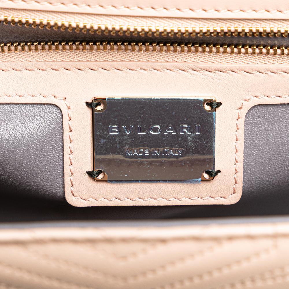 Bvlgari B Bvlgari Pink Light Pink Calf Leather Quilted skin Diamond Blast Serpenti Forever Satchel Italy