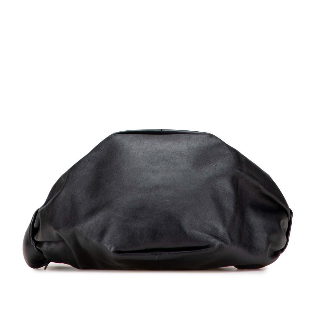 Bottega Veneta B Bottega Veneta Black Calf Leather Mini skin Double Knot Bag Italy